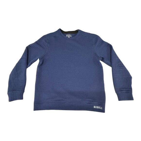 NOBULL Women’s L Navy Blue Quilted Crew Neck Pullover Sweatshirt Active Crossfit - Picture 1 of 6